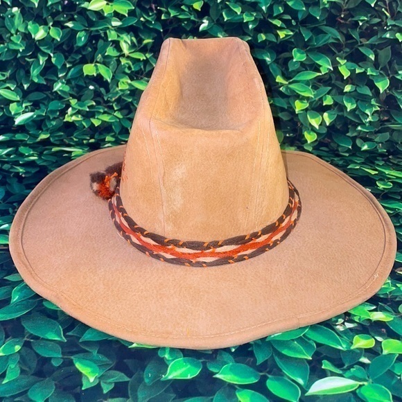 Western Wide Brim Embroidered Cowboy Fedora Hat - Picture 6 of 16